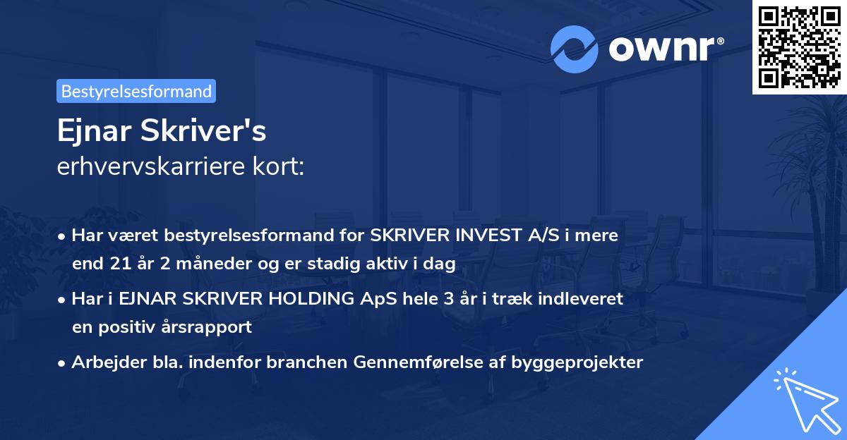 Ejnar Skriver's erhvervskarriere kort