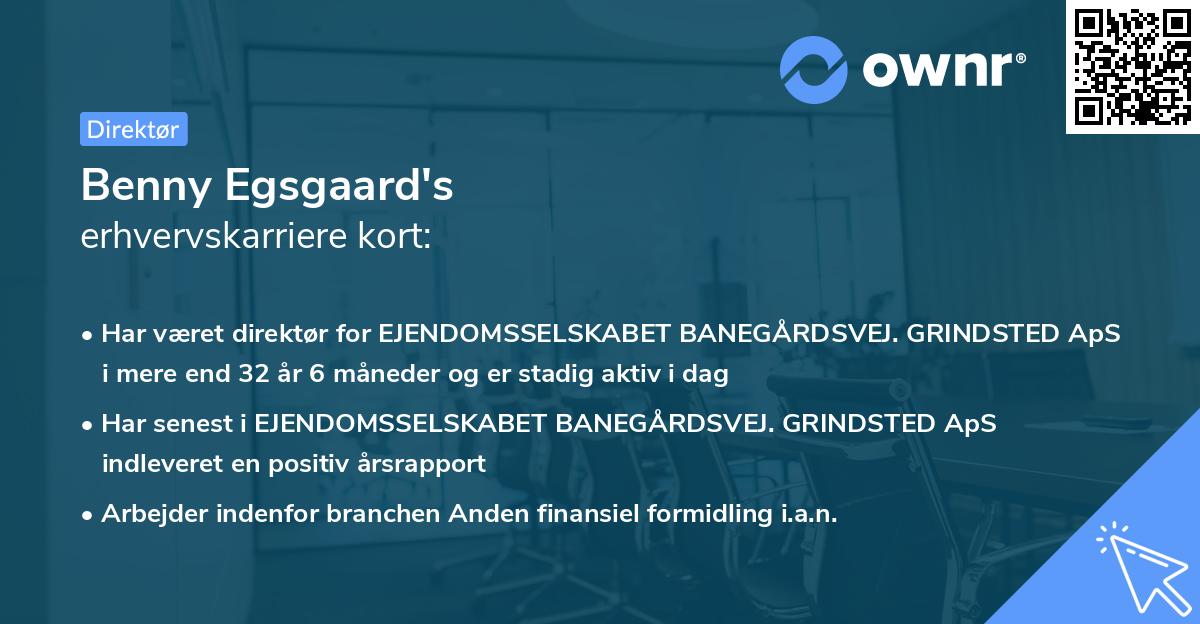 Benny Egsgaard's erhvervskarriere kort