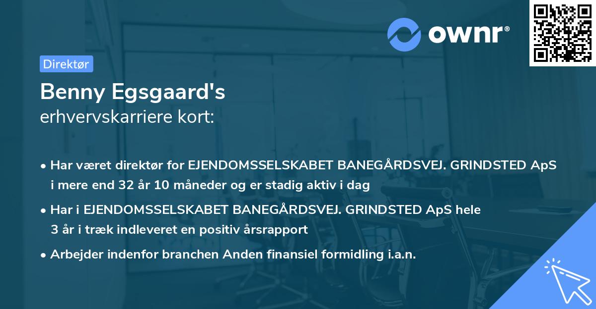 Benny Egsgaard's erhvervskarriere kort