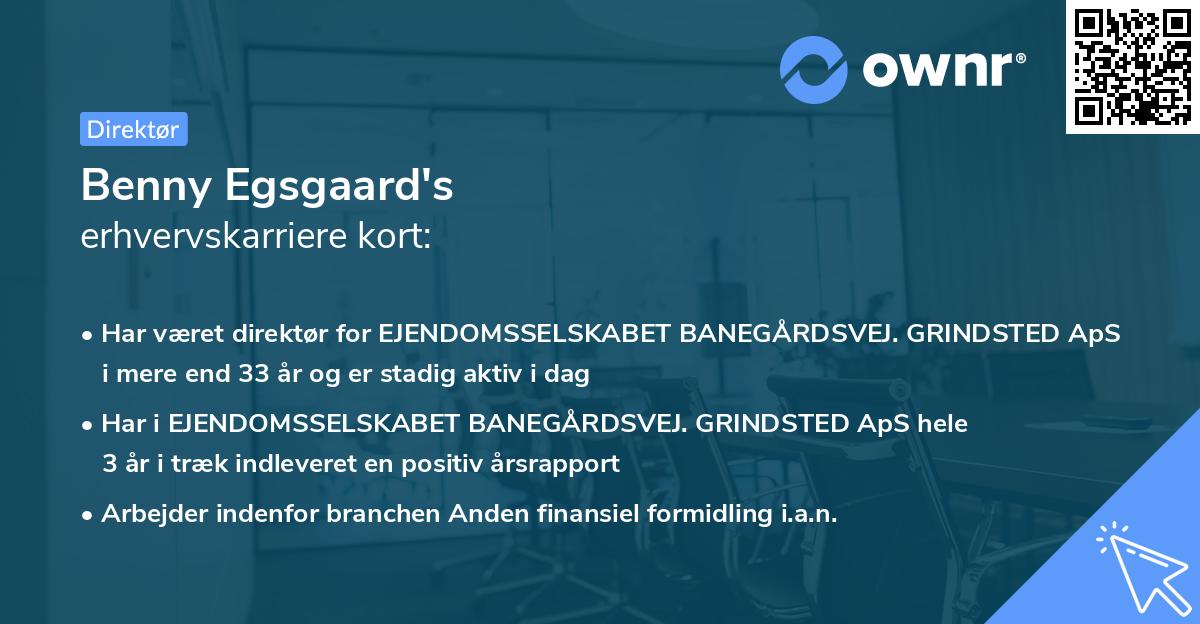 Benny Egsgaard's erhvervskarriere kort