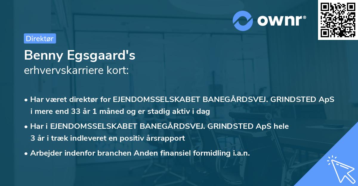 Benny Egsgaard's erhvervskarriere kort