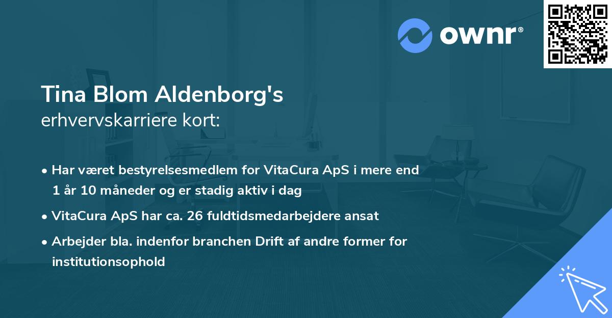 Tina Blom Aldenborg's erhvervskarriere kort