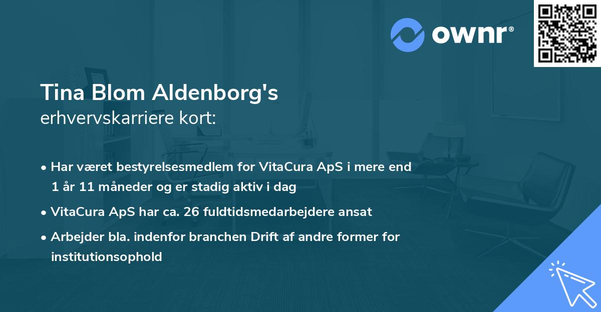 Tina Blom Aldenborg's erhvervskarriere kort