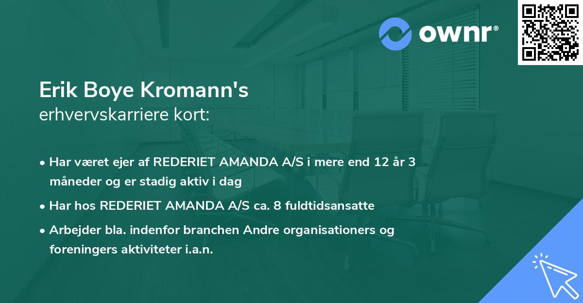 Erik Boye Kromann's erhvervskarriere kort