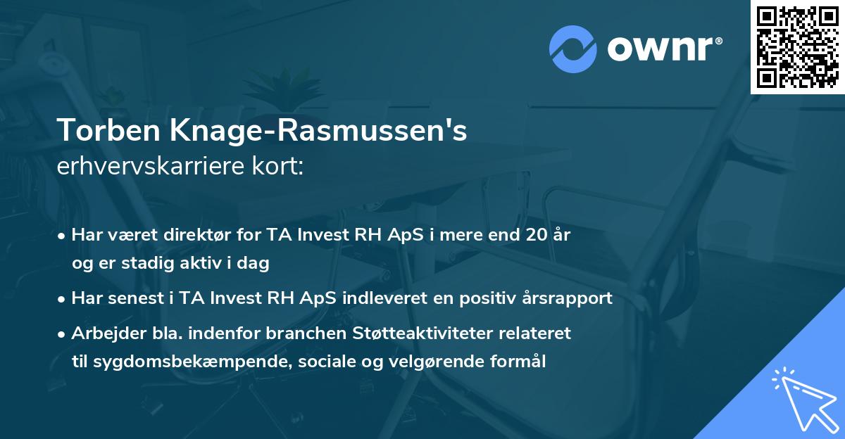 Torben Knage-Rasmussen's erhvervskarriere kort