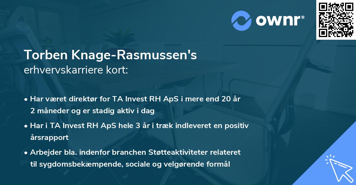 Torben Knage-Rasmussen's erhvervskarriere kort