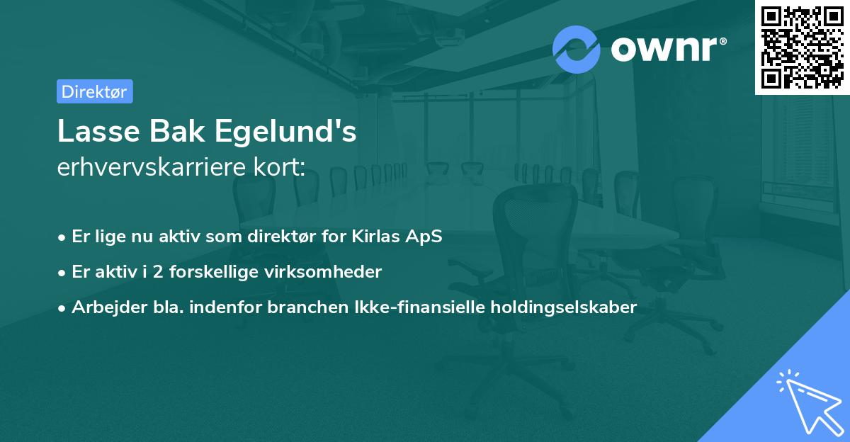 Lasse Bak Egelund's erhvervskarriere kort