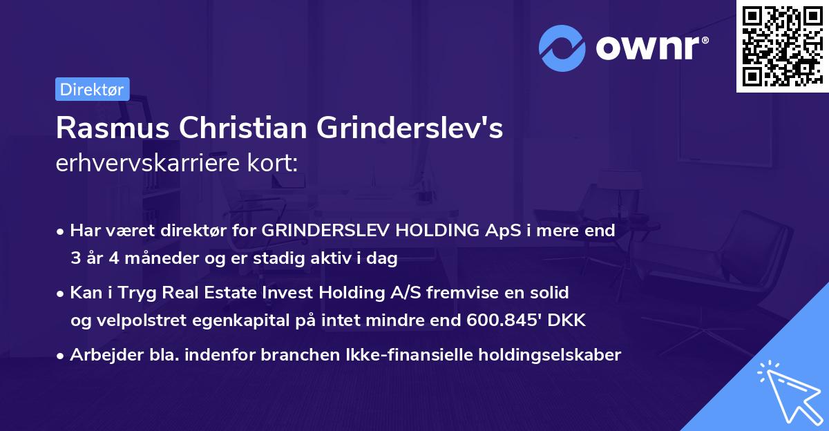 Rasmus Christian Grinderslev's erhvervskarriere kort