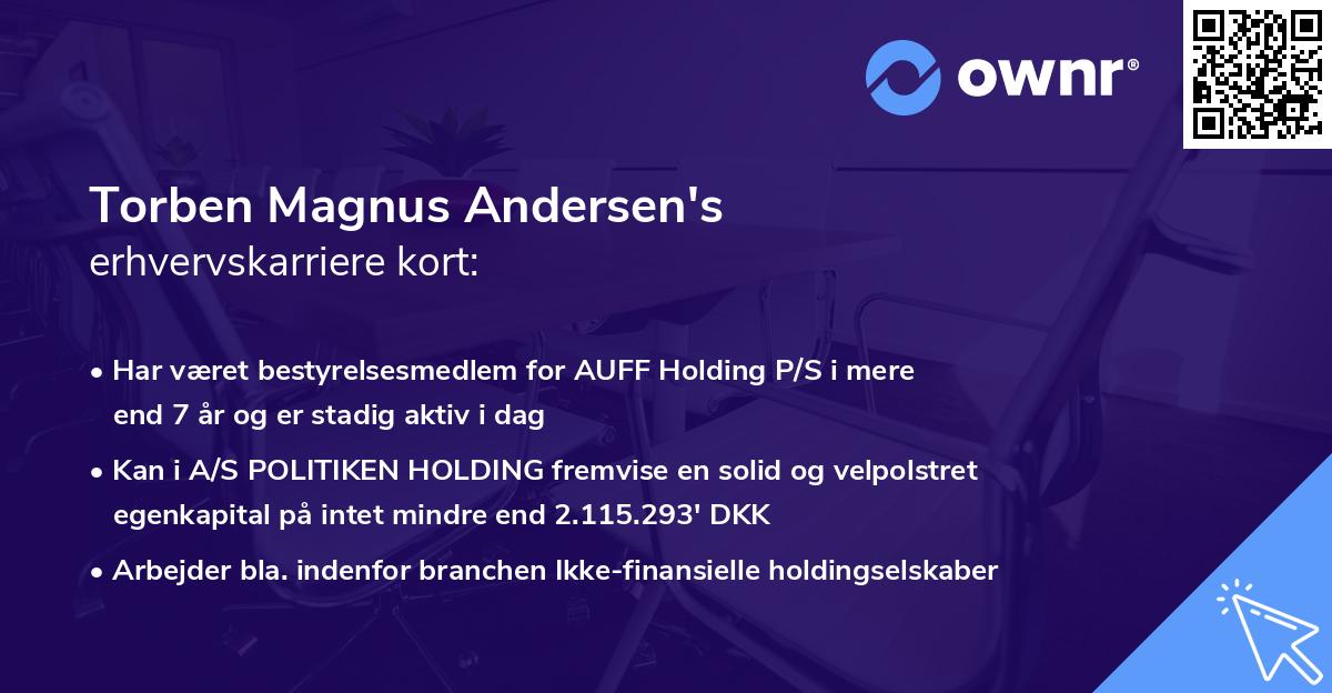 Torben Magnus Andersen's erhvervskarriere kort