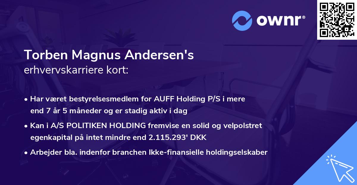 Torben Magnus Andersen's erhvervskarriere kort