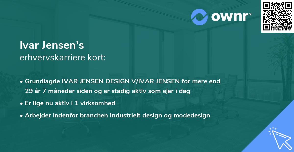 Ivar Jensen's erhvervskarriere kort