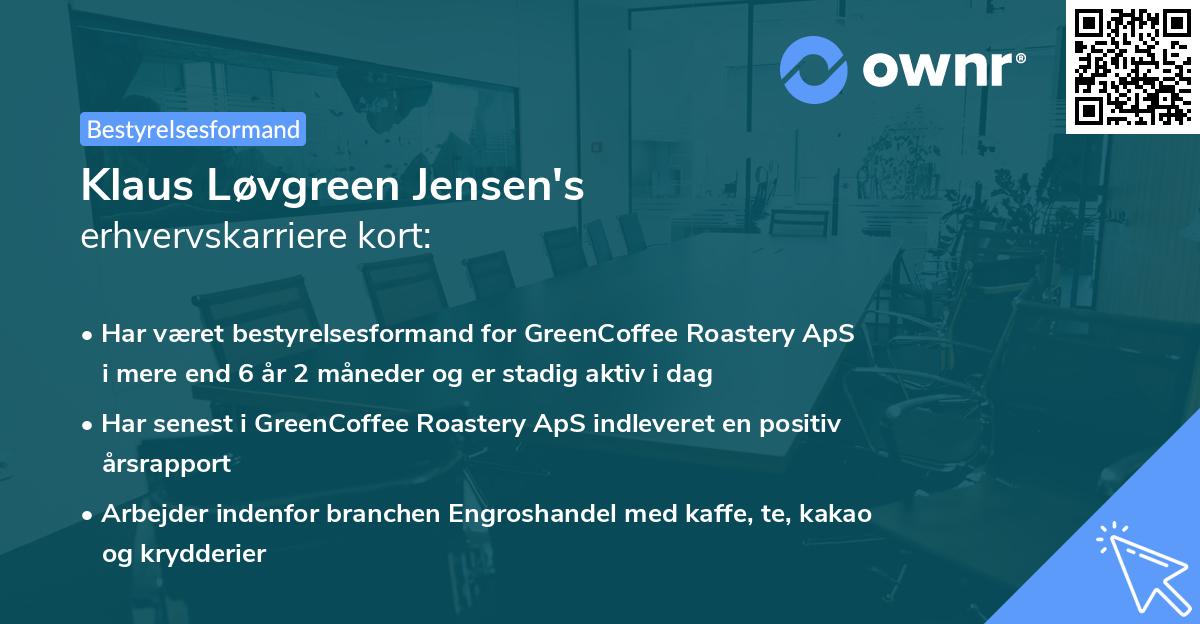Klaus Løvgreen Jensen's erhvervskarriere kort