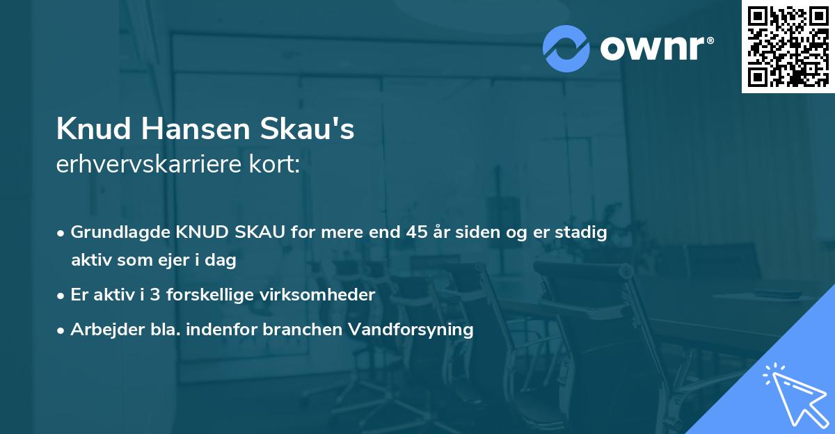 Knud Hansen Skau's erhvervskarriere kort