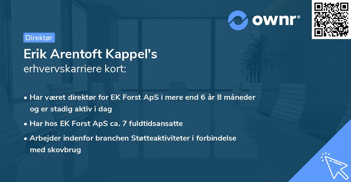 Erik Arentoft Kappel's erhvervskarriere kort