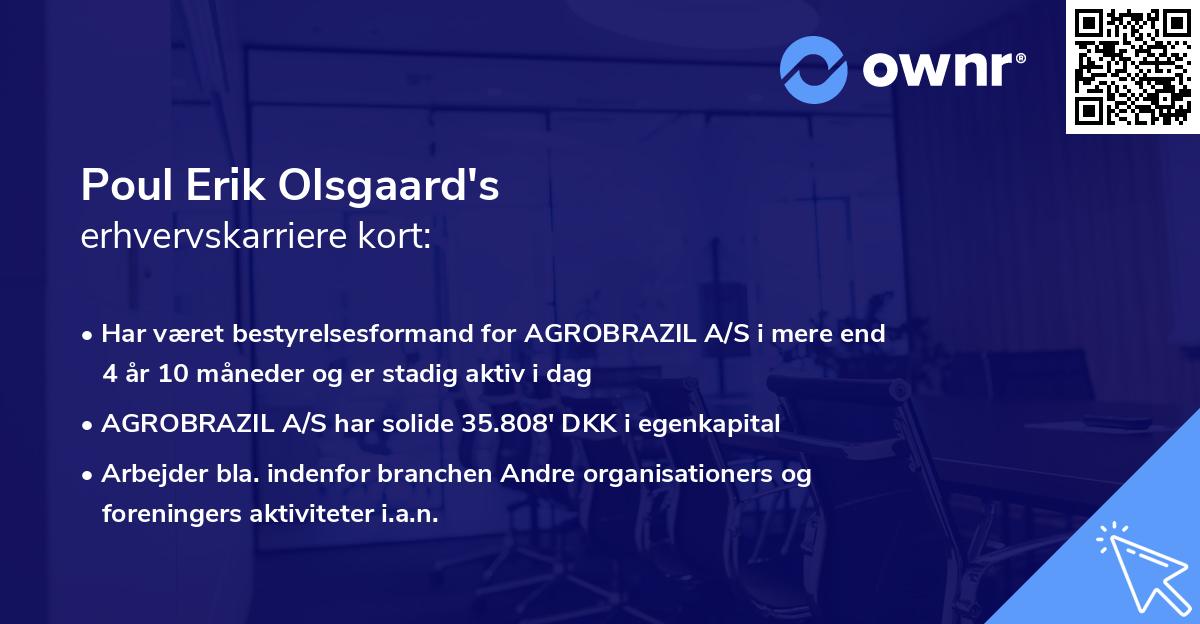 Poul Erik Olsgaard's erhvervskarriere kort