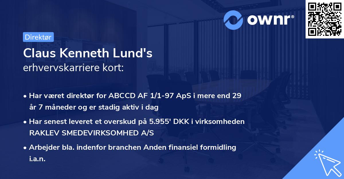 Claus Kenneth Lund's erhvervskarriere kort