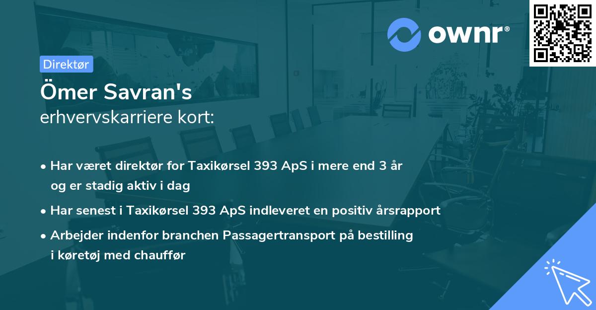 Ömer Savran's erhvervskarriere kort
