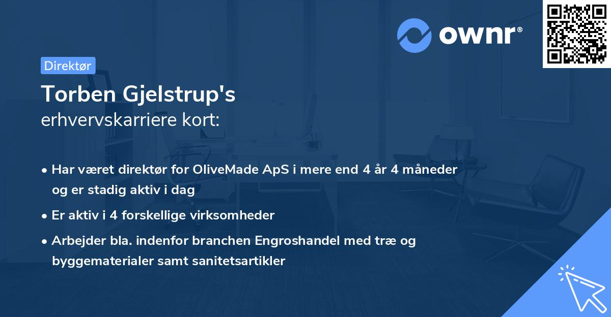 Torben Gjelstrup's erhvervskarriere kort