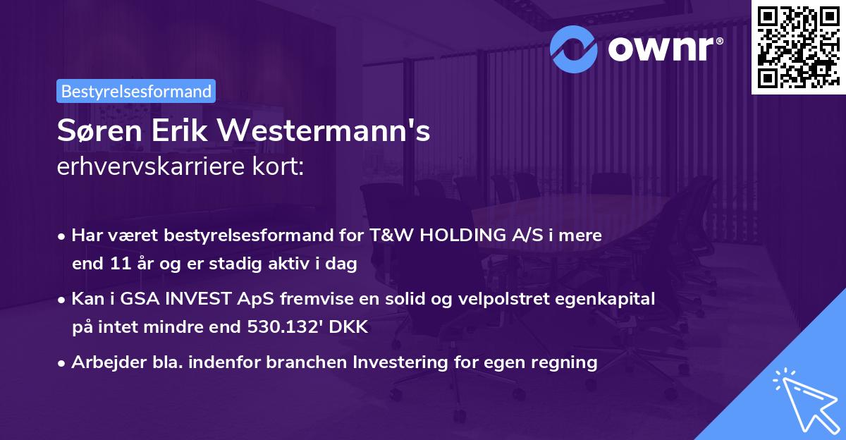 Søren Erik Westermann's erhvervskarriere kort