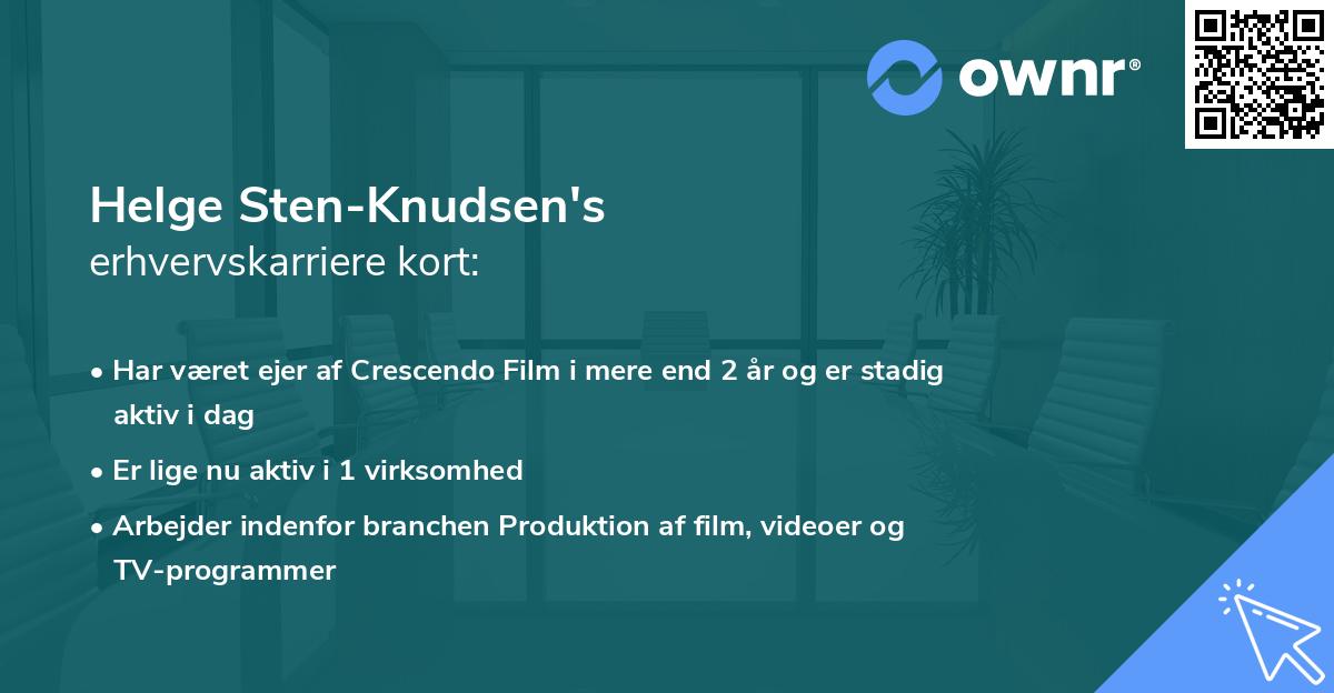 Helge Sten-Knudsen's erhvervskarriere kort