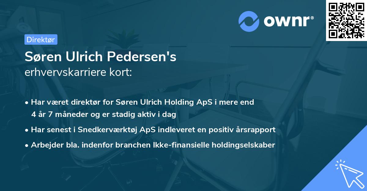 Søren Ulrich Pedersen's erhvervskarriere kort