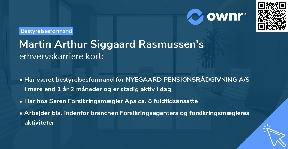 Martin Arthur Siggaard Rasmussen's erhvervskarriere kort
