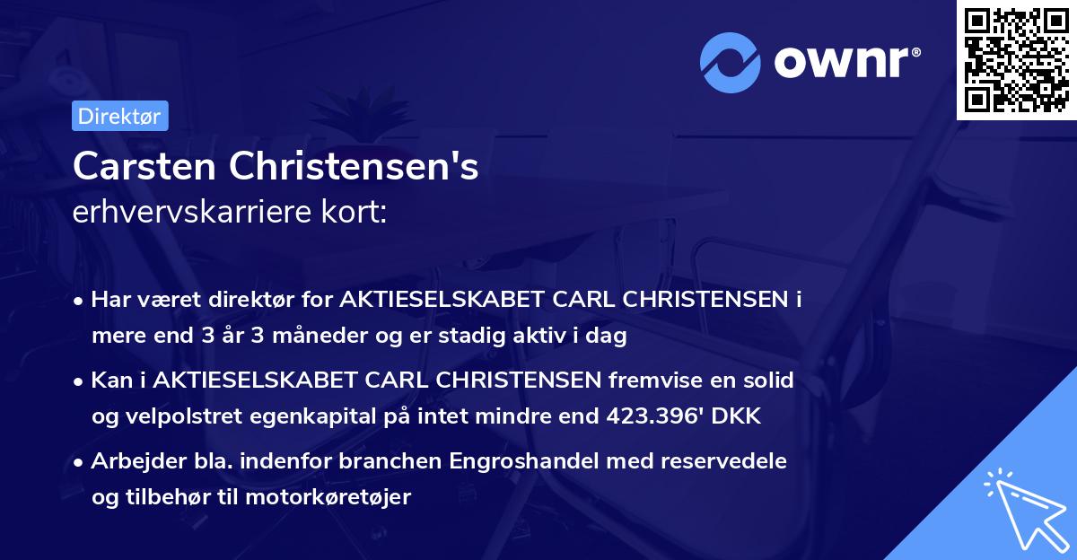 Carsten Christensen's erhvervskarriere kort