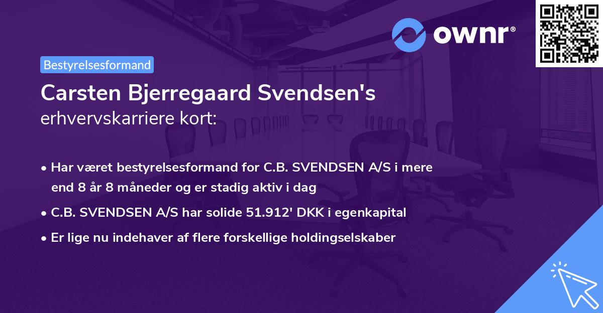 Carsten Bjerregaard Svendsen's erhvervskarriere kort