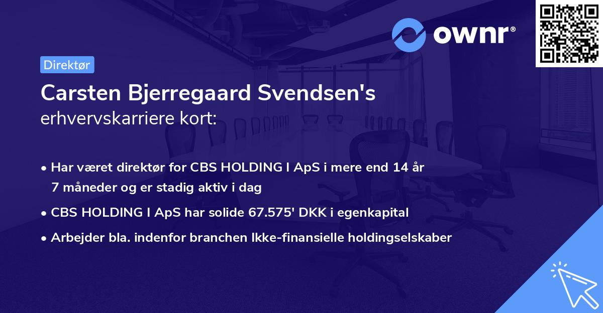 Carsten Bjerregaard Svendsen's erhvervskarriere kort
