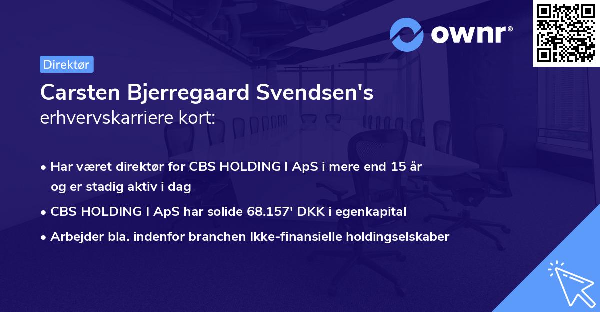 Carsten Bjerregaard Svendsen's erhvervskarriere kort