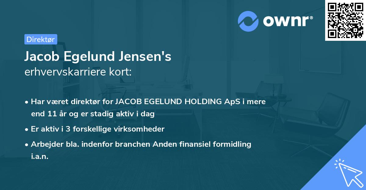 Jacob Egelund Jensen's erhvervskarriere kort