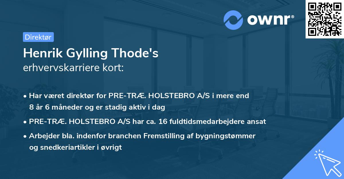 Henrik Gylling Thode's erhvervskarriere kort