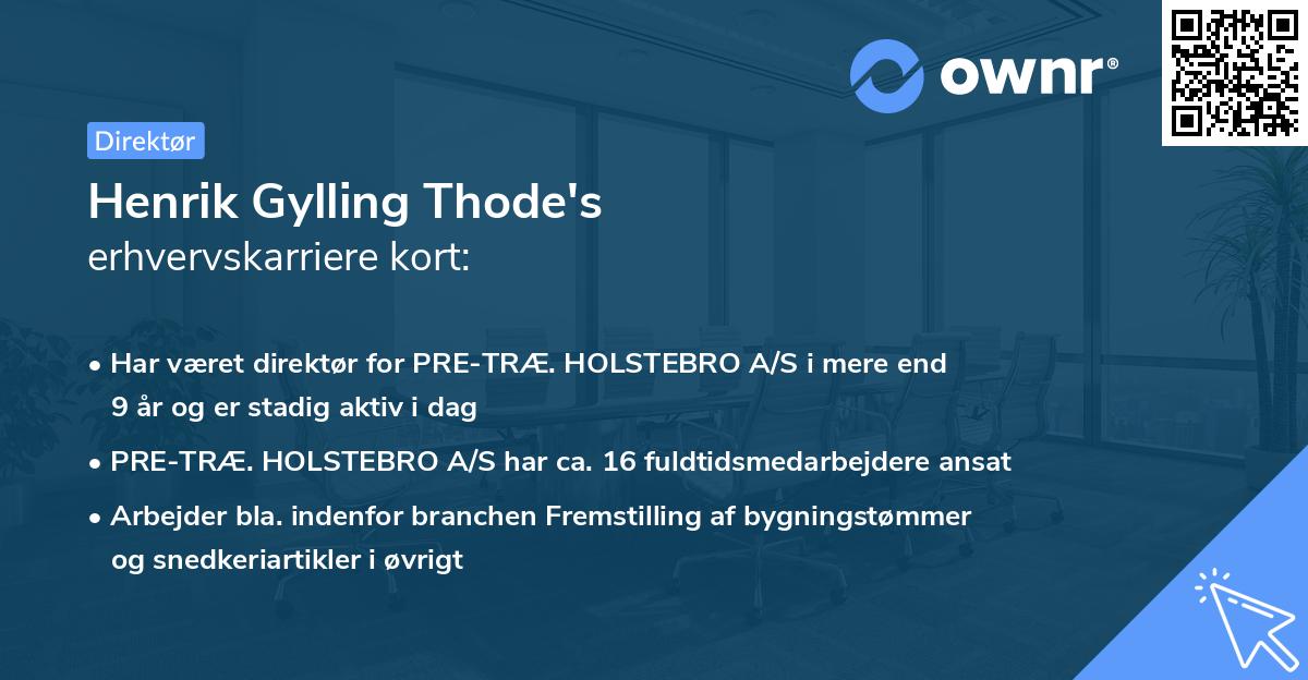 Henrik Gylling Thode's erhvervskarriere kort