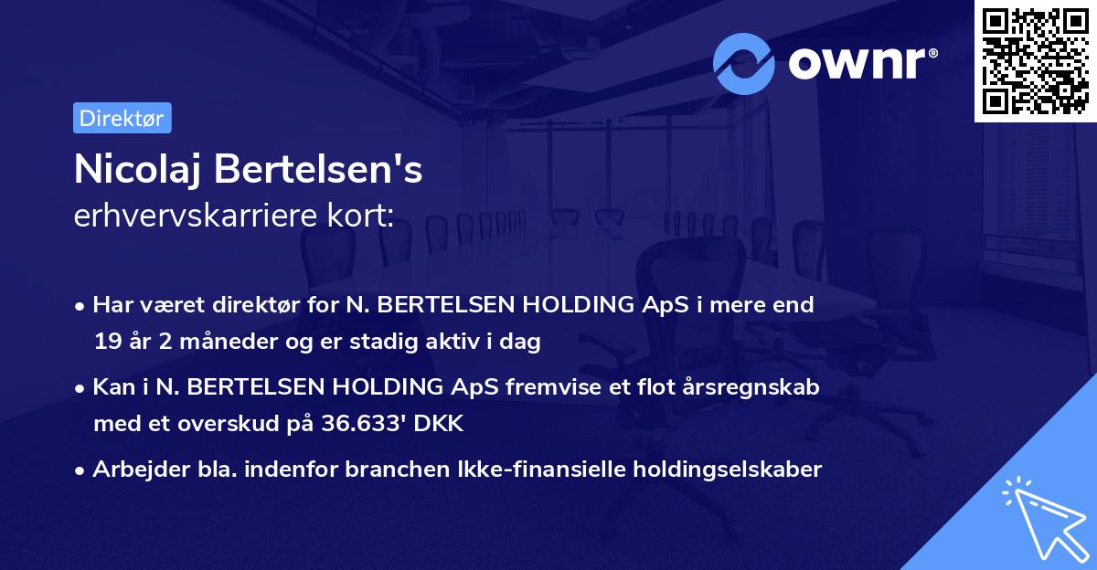 Nicolaj Bertelsen's erhvervskarriere kort