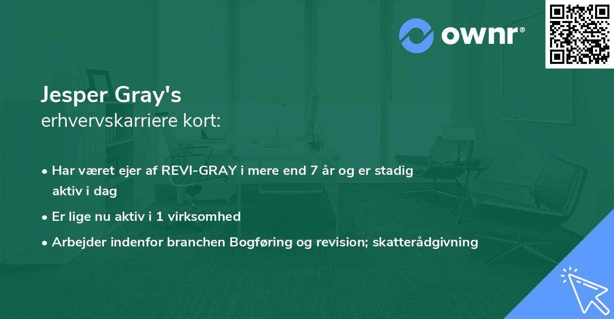 Jesper Gray's erhvervskarriere kort