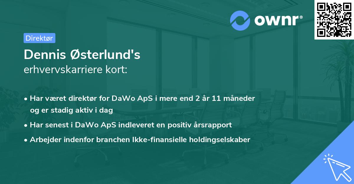 Dennis Østerlund's erhvervskarriere kort