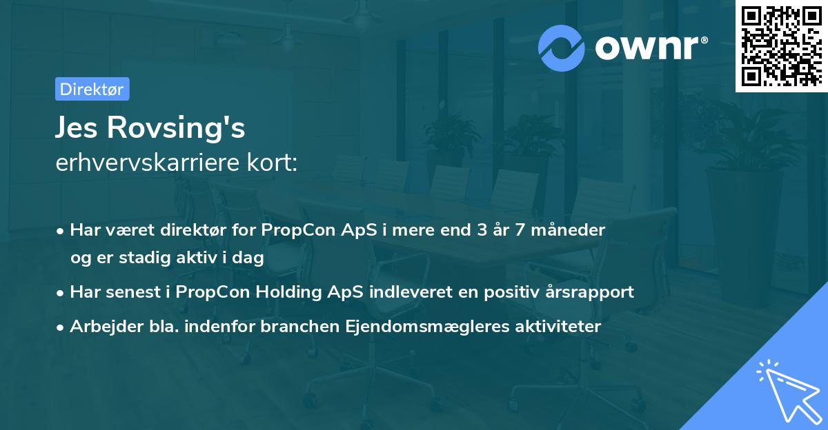 Jes Rovsing's erhvervskarriere kort
