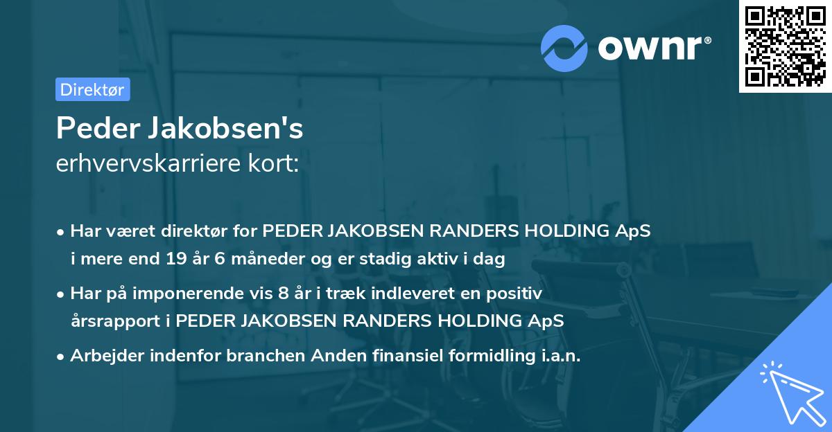 Peder Jakobsen's erhvervskarriere kort
