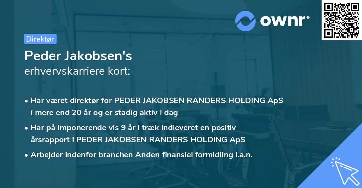 Peder Jakobsen's erhvervskarriere kort