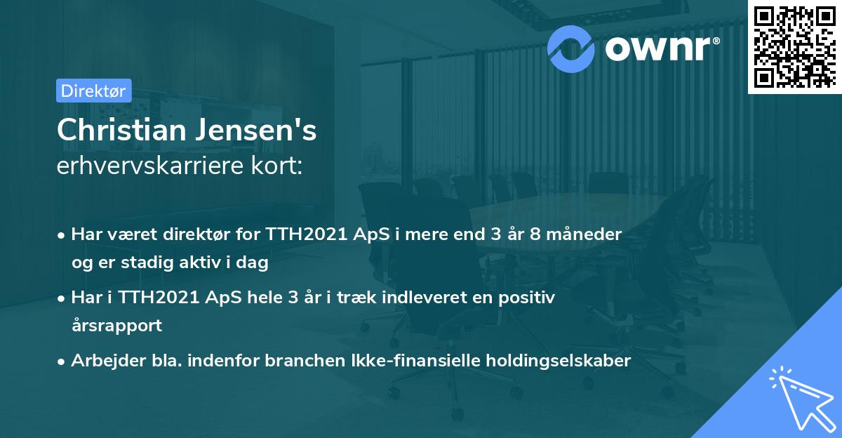 Christian Jensen's erhvervskarriere kort