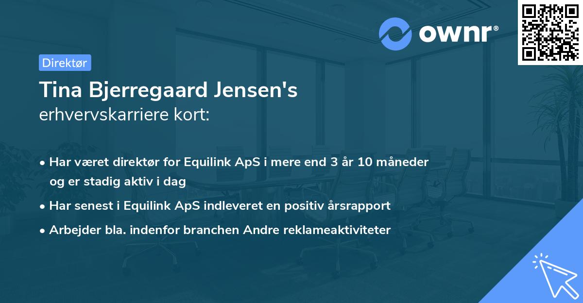 Tina Bjerregaard Jensen's erhvervskarriere kort