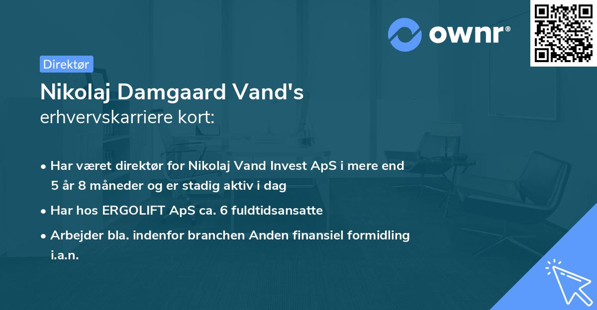 Nikolaj Damgaard Vand's erhvervskarriere kort