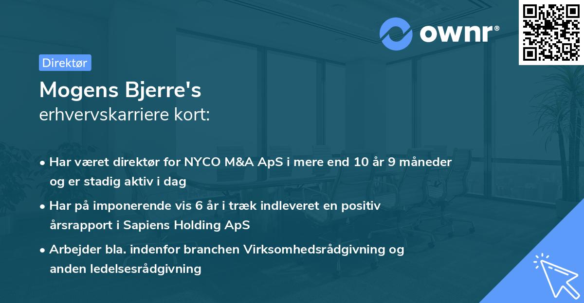 Mogens Bjerre's erhvervskarriere kort