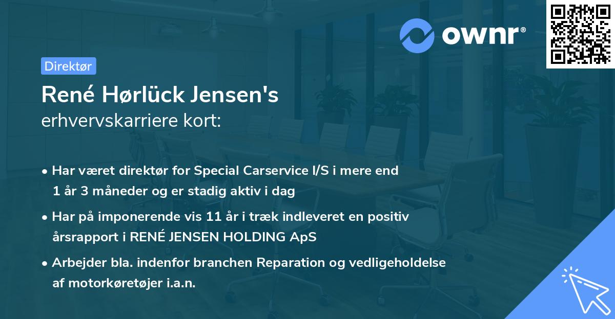 René Hørlück Jensen's erhvervskarriere kort