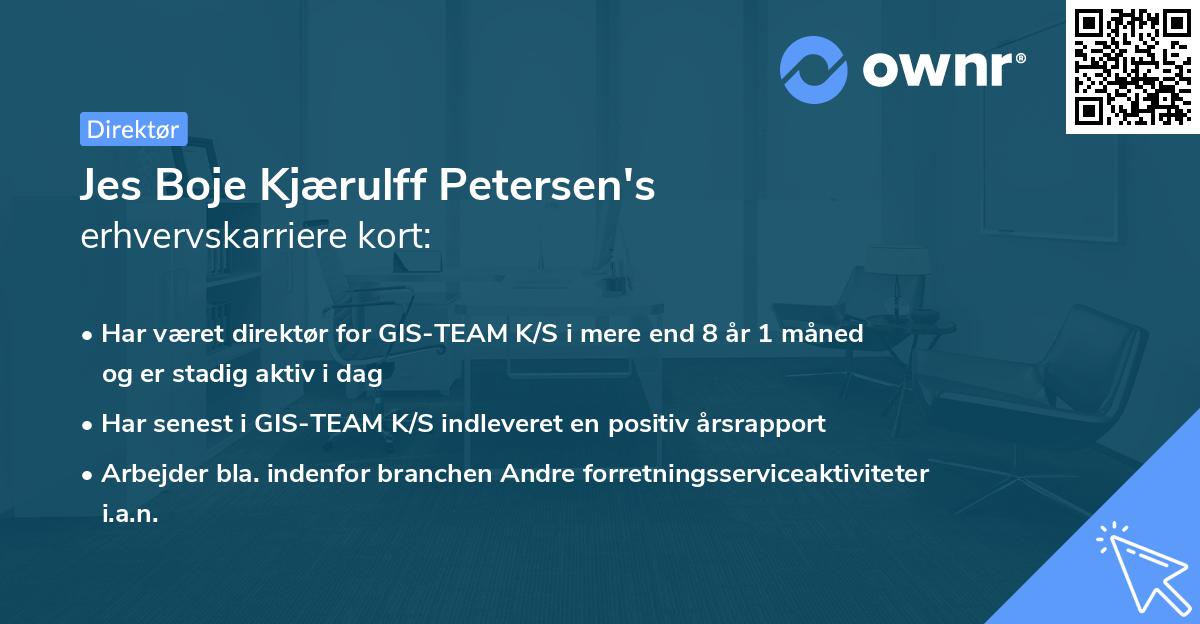 Jes Boje Kjærulff Petersen's erhvervskarriere kort