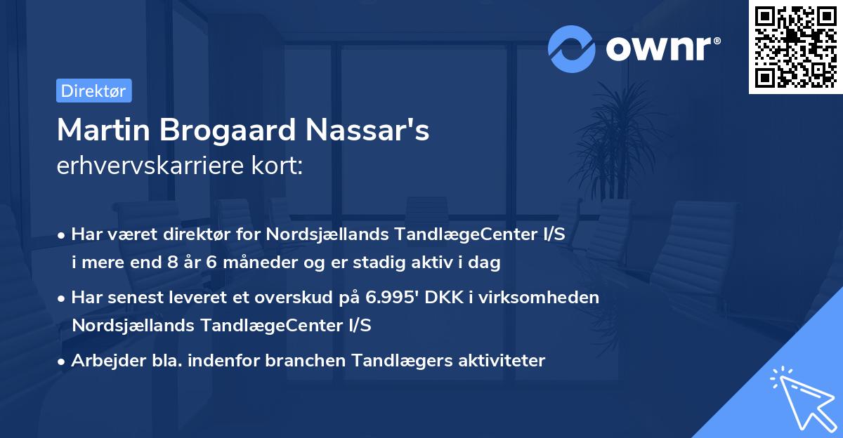 Martin Brogaard Nassar's erhvervskarriere kort
