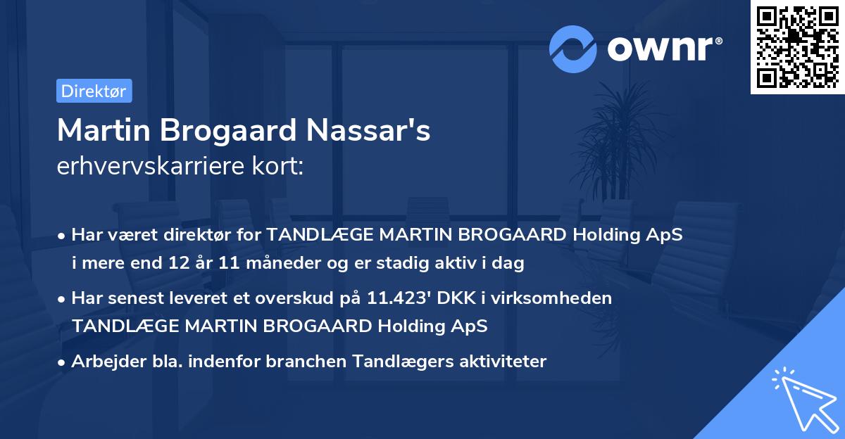 Martin Brogaard Nassar's erhvervskarriere kort