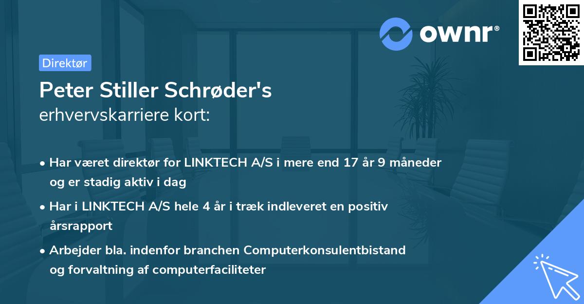 Peter Stiller Schrøder's erhvervskarriere kort