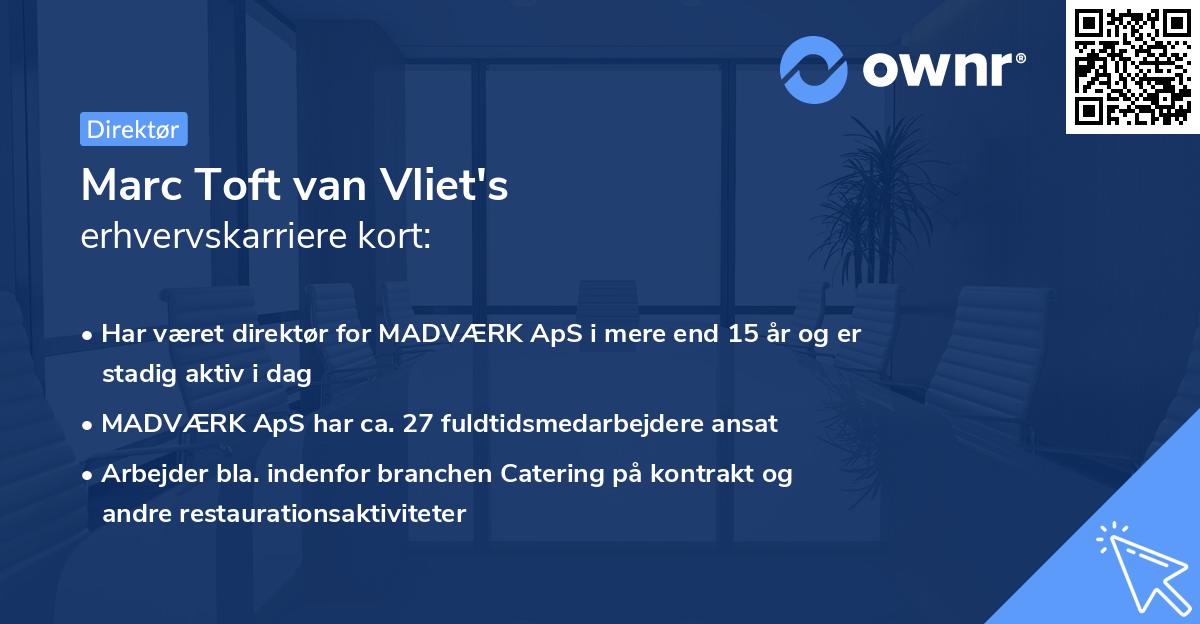 Marc Toft van Vliet's erhvervskarriere kort