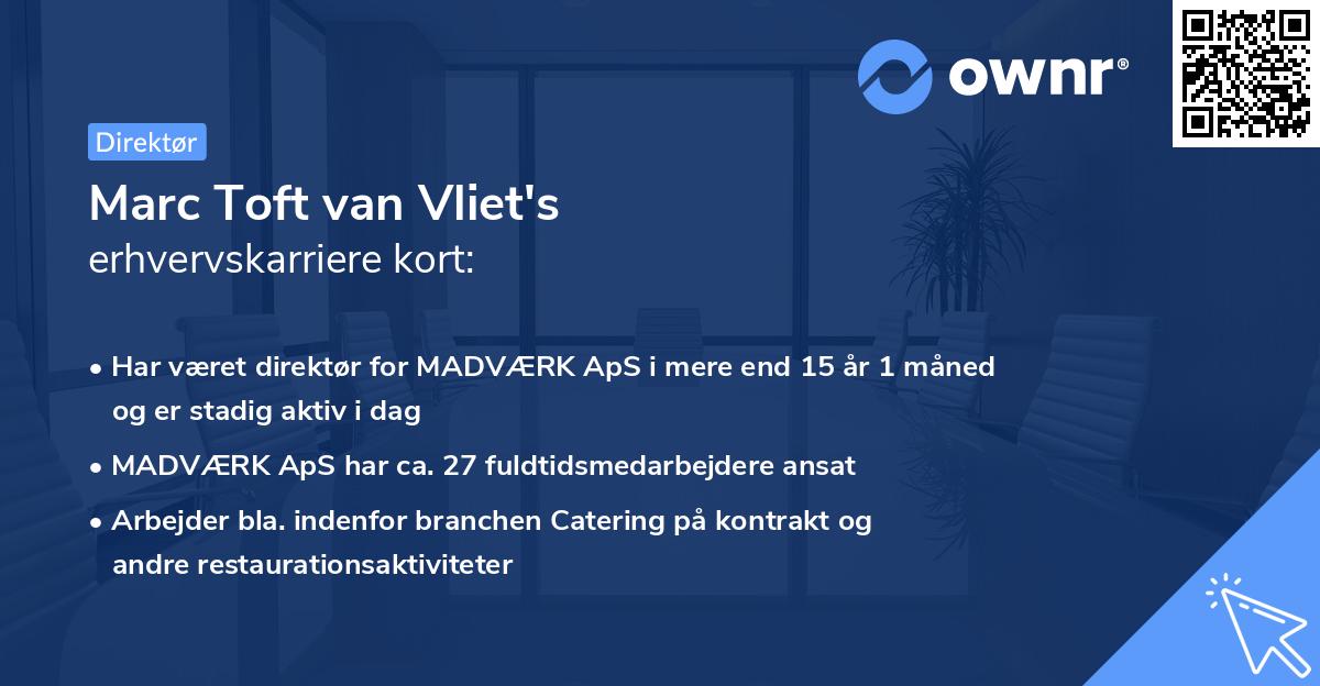 Marc Toft van Vliet's erhvervskarriere kort